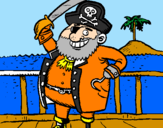 Disegno Pirata a bordo  pitturato su barba grigia