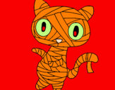 Disegno Mummia gatto scaraboechio pitturato su LOLLO