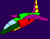 Disegno Nave in fase di atterraggio pitturato su bernardo