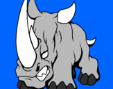 Disegno Rinoceronte II pitturato su nunzio