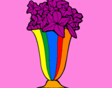 Disegno Vaso di fiori pitturato su ELISA
