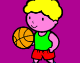 Disegno Giocatore di pallacanestro  pitturato su GAIA