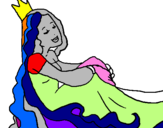 Disegno Principessa rilassata  pitturato su fabio e chiarahiara