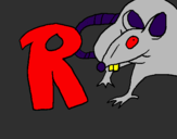 Disegno Ratto pitturato su valeria
