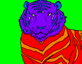 Disegno Tigre pitturato su fabio
