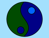 Disegno Yin e yang pitturato su Luca 9