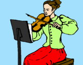 Disegno Dama violinista  pitturato su Anna al violino