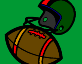 Disegno Casco e pallone  pitturato su football palla e casco