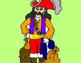 Disegno Pirata con il bottino  pitturato su capitan uncino