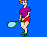 Disegno Ragazza che gioca a tennis  pitturato su maria