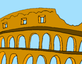 Disegno Colosseo pitturato su awlin
