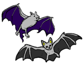 Disegno Un paio di pipistrelli  pitturato su cinzia