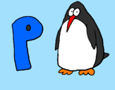 Disegno Pinguino pitturato su xD DOMY