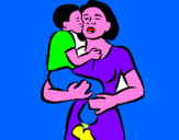 Disegno Bacio materno  pitturato su VERONICA