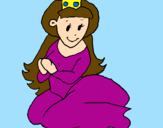 Disegno Principessa seduta  pitturato su Alessia001