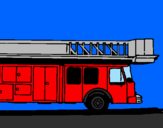 Disegno Camion dei pompieri con la scala pitturato su Ric 2007 3