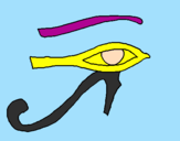Disegno Occhio di Horus  pitturato su Elena