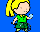 Disegno Ragazza che gioca a tennis  pitturato su tennista