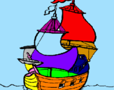 Disegno Barca  pitturato su CRISTIAN