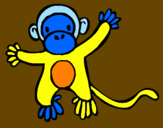 Disegno Scimmietta pitturato su francesco