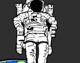 Disegno Astronauta  pitturato su enrico