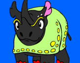 Disegno Rinoceronte  pitturato su   no. 01 BRANDO 05.02.12