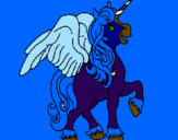 Disegno Unicorno con le ali  pitturato su byutiful