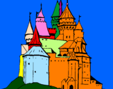 Disegno Castello medievale  pitturato su DIEGO