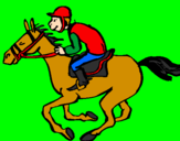 Disegno Corsa di cavalli  pitturato su corcaval