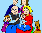 Disegno Famiglia pitturato su ALESSANDRO