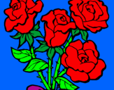 Disegno Mazzo di rose  pitturato su cami