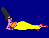 Disegno Marge pitturato su Luca 9
