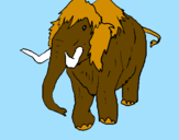 Disegno Mammuth II pitturato su mammut preistoria