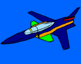 Disegno Jet  pitturato su tommaso c