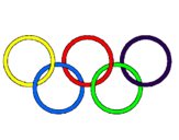Disegno Anelli dei giochi olimpici  pitturato su Alberto