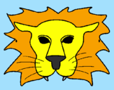 Disegno Leone pitturato su leone