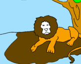 Disegno Il re leone pitturato su francesco