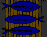 Disegno Pesce pitturato su richi