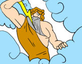 Disegno Zeus pitturato su andrea elia