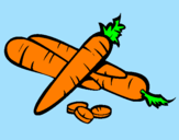 Disegno Carote II pitturato su carote