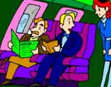 Disegno Passeggeri nell'aereo  pitturato su awlin