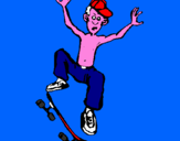 Disegno Skateboard pitturato su carmine