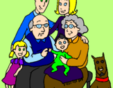 Disegno Famiglia pitturato su edoardo
