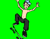 Disegno Skateboard pitturato su il capo famu