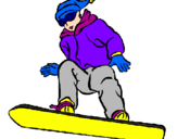 Disegno Snowboard pitturato su lu