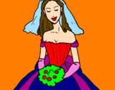 Disegno Fidanzata pitturato su sposa