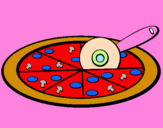 Disegno Pizza pitturato su FILIPPO