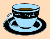Disegno Tazzina di caffè  pitturato su simona