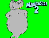 Disegno Madagascar 2 Gloria pitturato su gioele