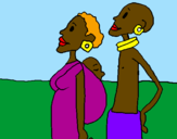 Disegno Famiglia della Zambia  pitturato su turtuwig